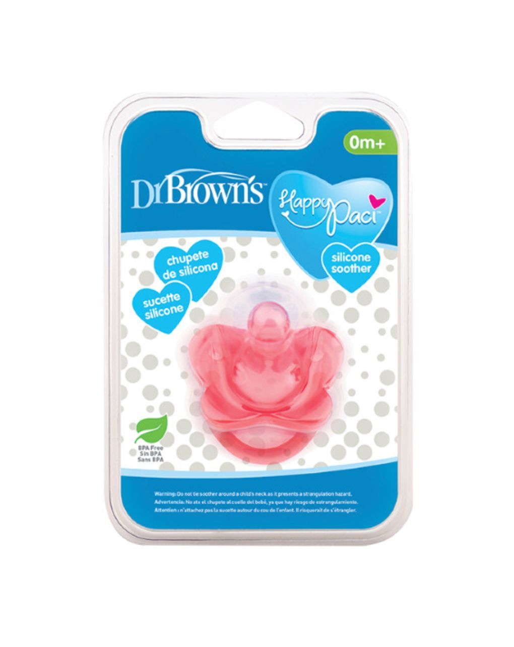 Dr. brown’s πιπίλα happy paci όλο σιλικόνη 0m+ ροζ 112.70.1hc.271 - Dr Browns