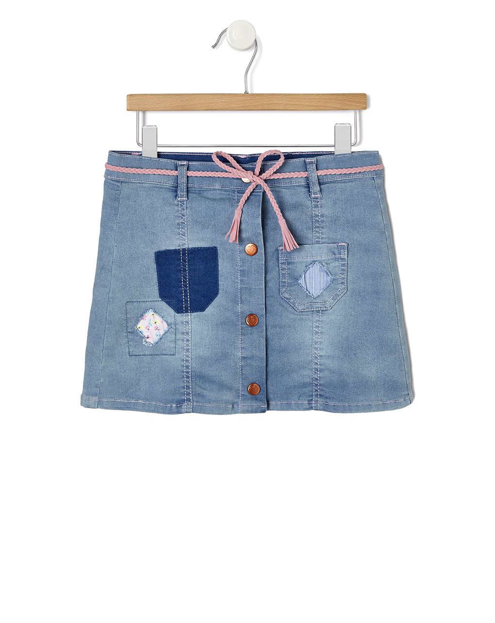 φούστα denim με patch λουλούδι μεγ.8-9/9-10 ετών για κορίτσι - Prénatal