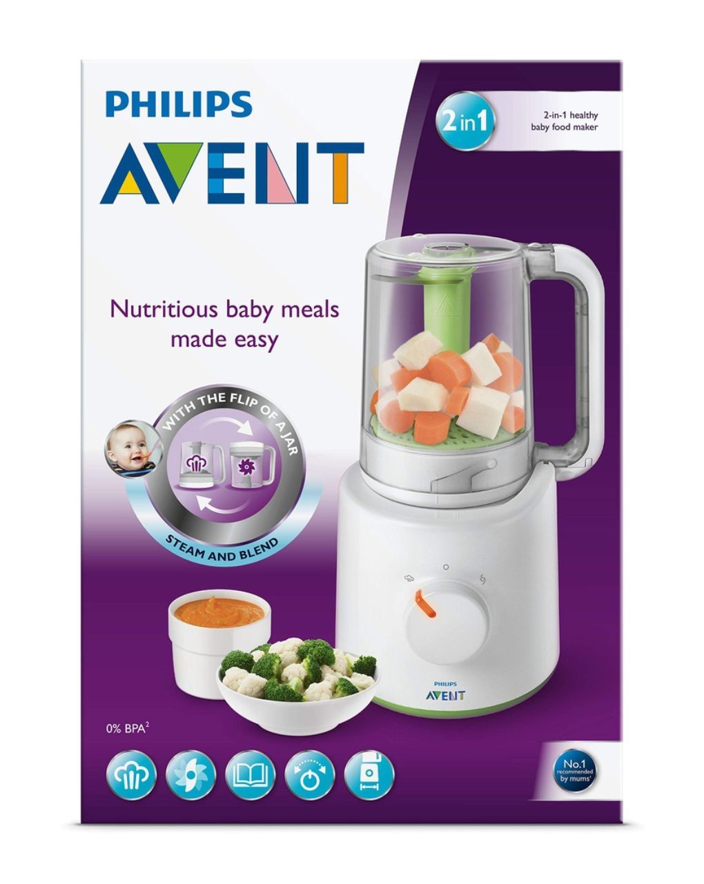 Philips avent παρασκευαστής βρεφικής τροφής 2 σε 1, scf870/20 - Philips Avent