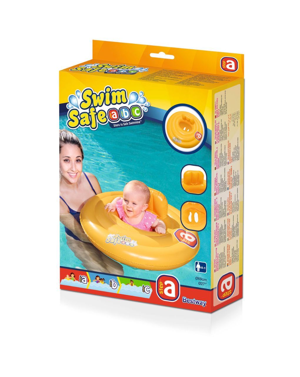 Bestway φουσκωτό σωσίβιο με κάθισμα swim safe abc step a 69cm 32096 - Bestway