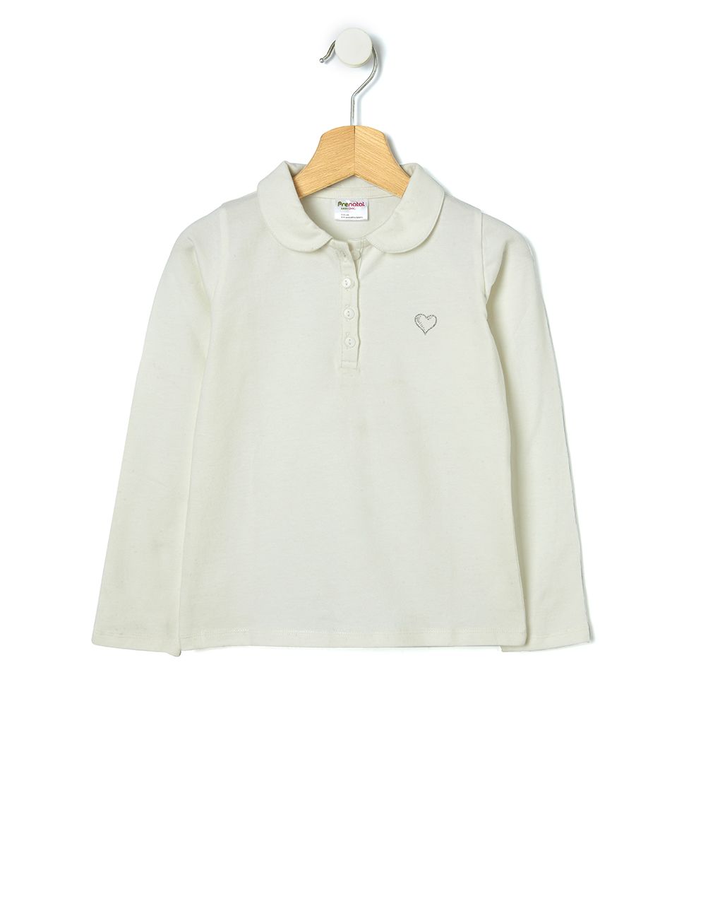 Mπλουζάκι πόλο κρεμ για κορίτσι