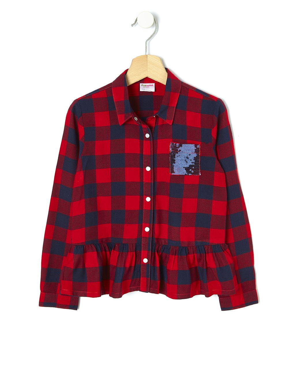 πουκαμισο καρο φανελα με παγιετες - Prénatal