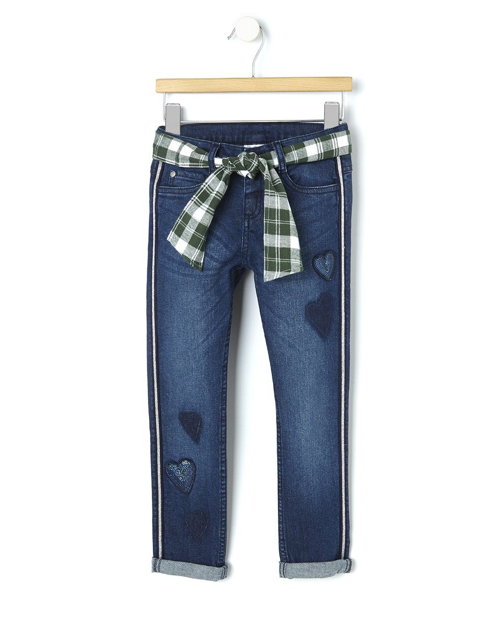 παντελονι denim με καρδιες μεγ.8-9/9-10 ετων