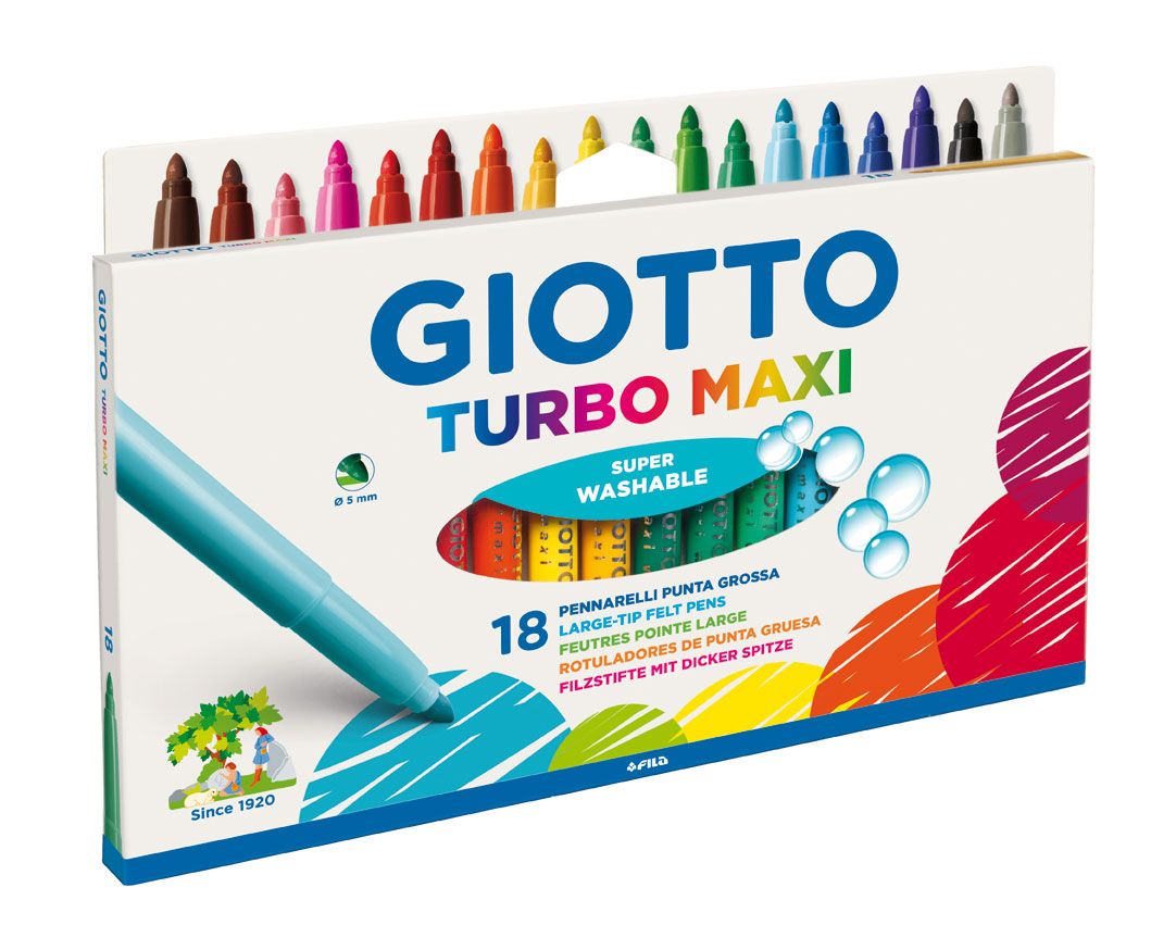 Giotto μαρκαδόροι χοντροί 18τεμ ass. blister turbo maxi giotto 000076300 - Giotto