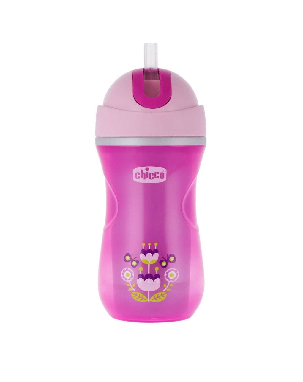 Chicco πλαστικό παγούρι με καλαμάκι sport 266ml 14m+ ροζ f04-06991-10-01 - Chicco