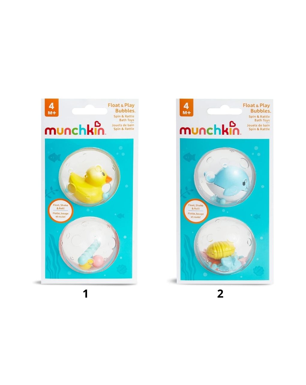 Munchkin παιχνίδι μπάνιου float and play bubbles 2τμχ 11584 (2 σχέδια)