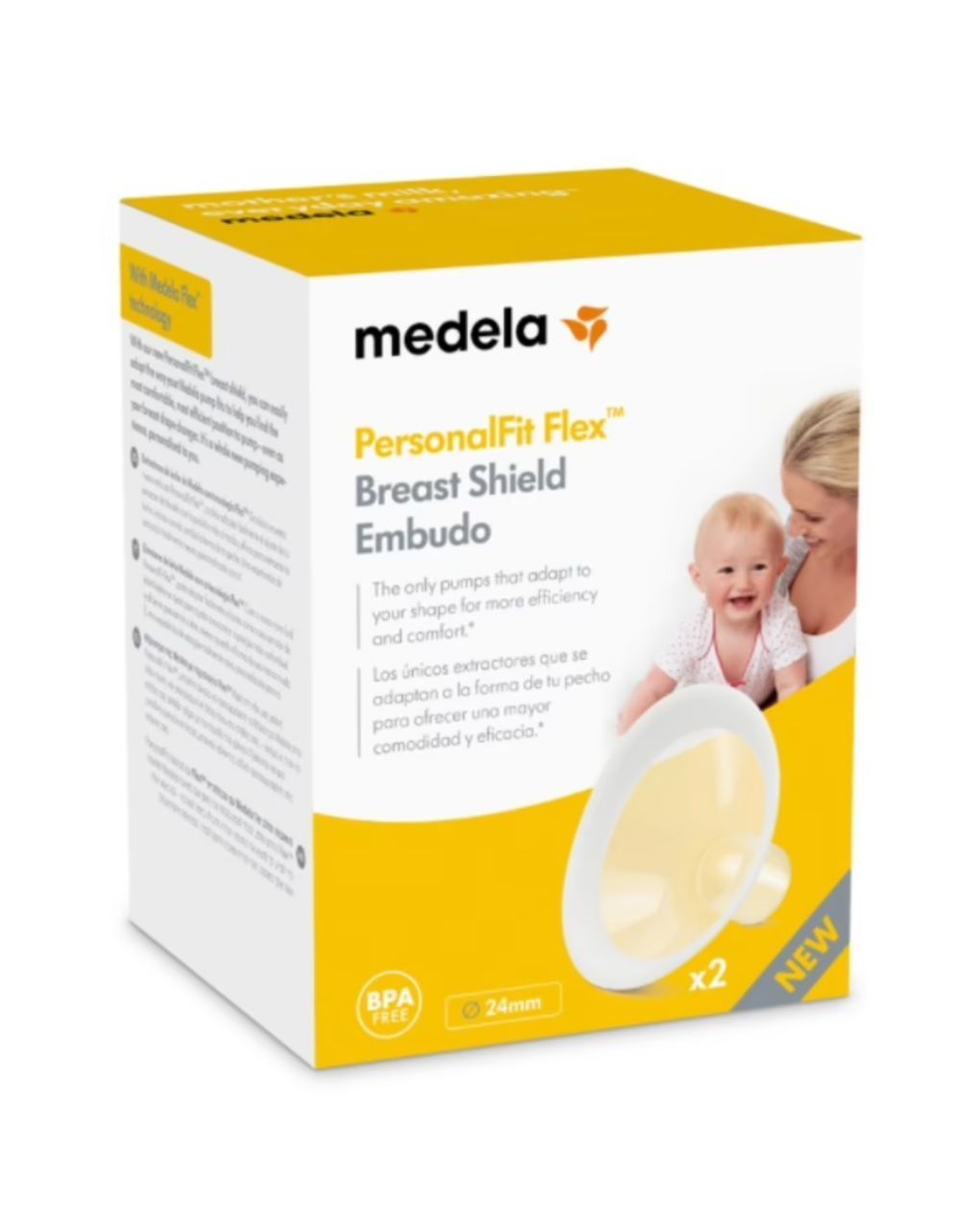 Medela επαναστατική χοάνη personalfit  flex™ m 24mm, 2τμχ - Medela