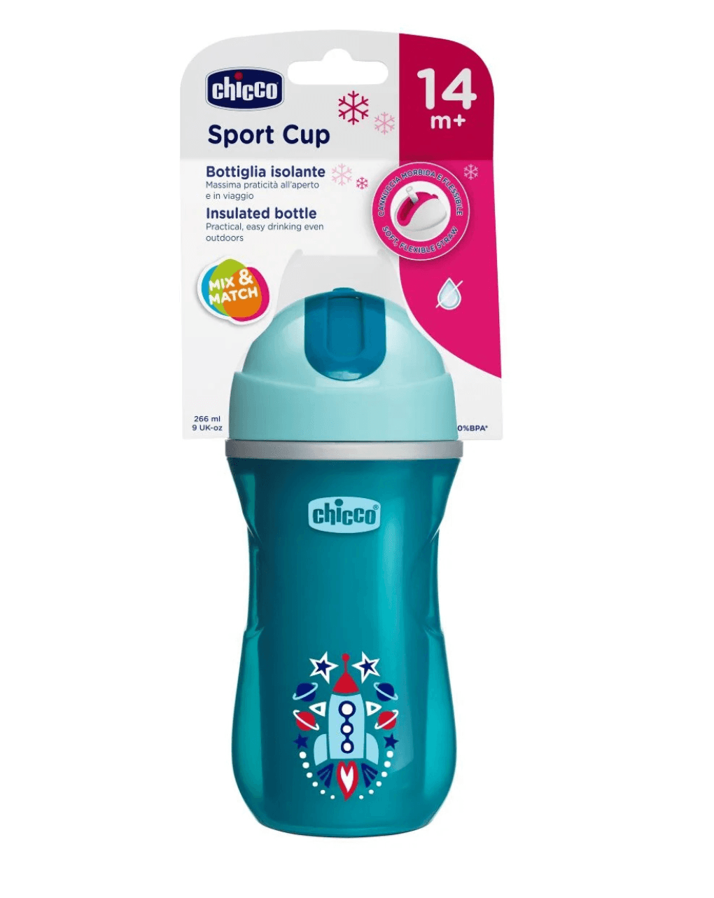Chicco ποτήρι sport cup γαλάζιο 14m+ 266ml - Chicco