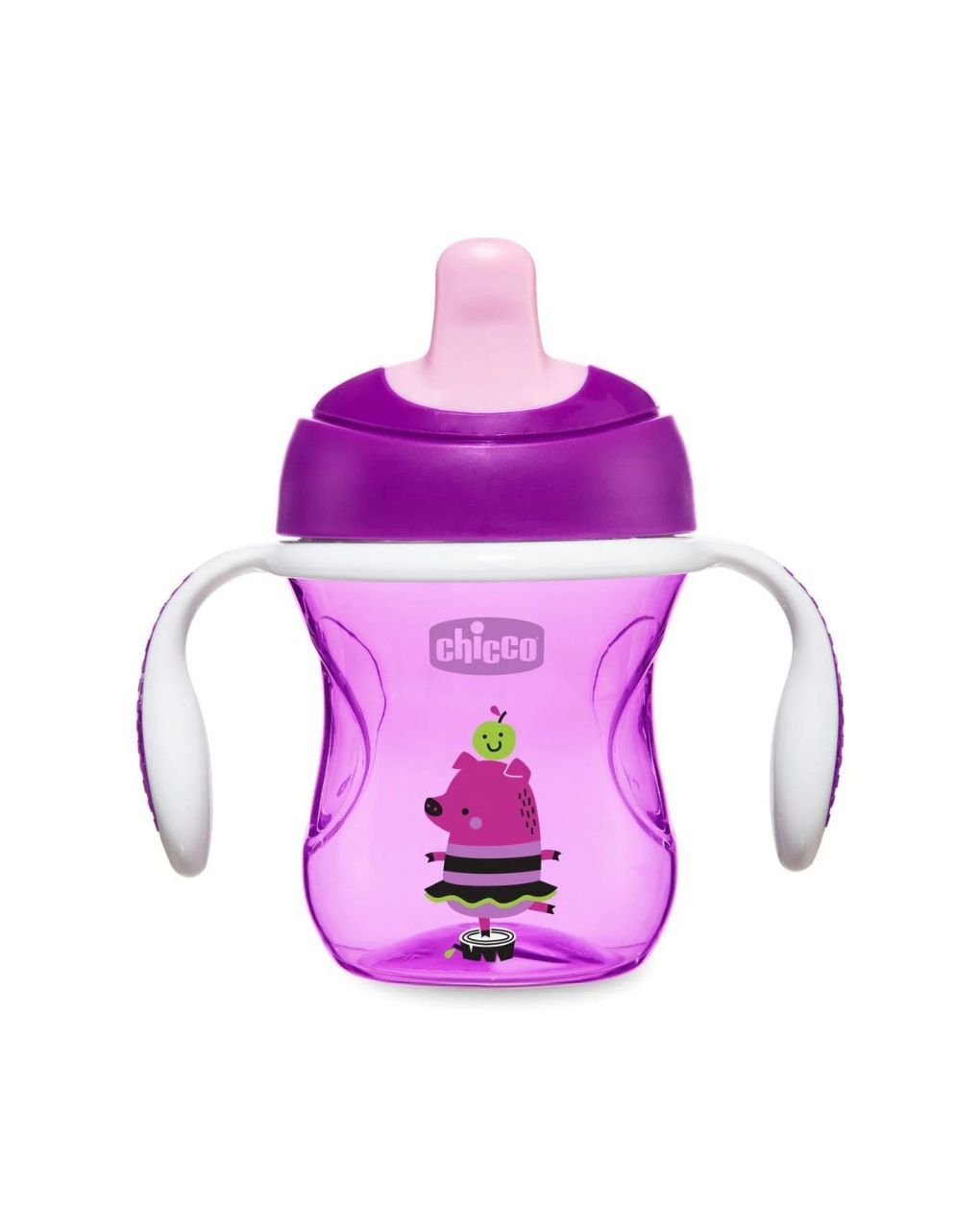 Chicco εκπαιδευτικό ποτηράκι 200ml 6m+ μωβ/ροζ f04-06921-10-01 (2 σχέδια) - Chicco