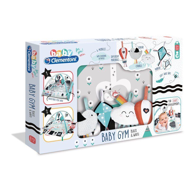 βρεφικό  γυμναστήριο δραστηριοτήτων άσπρο-μαύρο 1000-17319 - BABY CLEMENTONI
