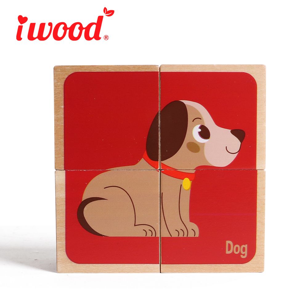 παζλ με 4 κύβους: ζώα της φάρμας - iwood