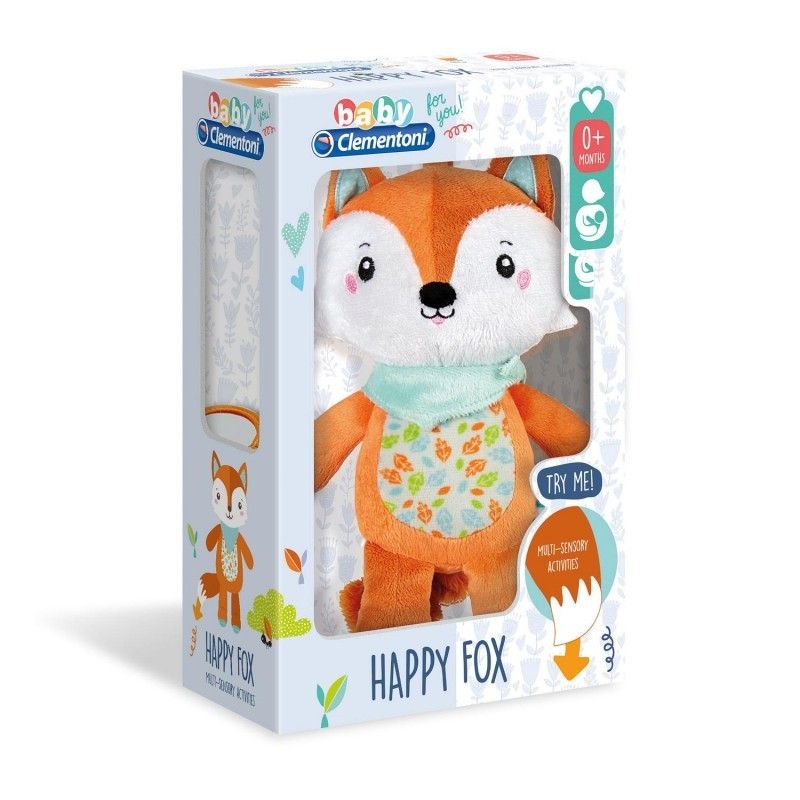 Baby clementoni happy fox βρεφικό μουσικό χνουδωτό κρεμαστό αλεπού 1000-17271 - BABY CLEMENTONI