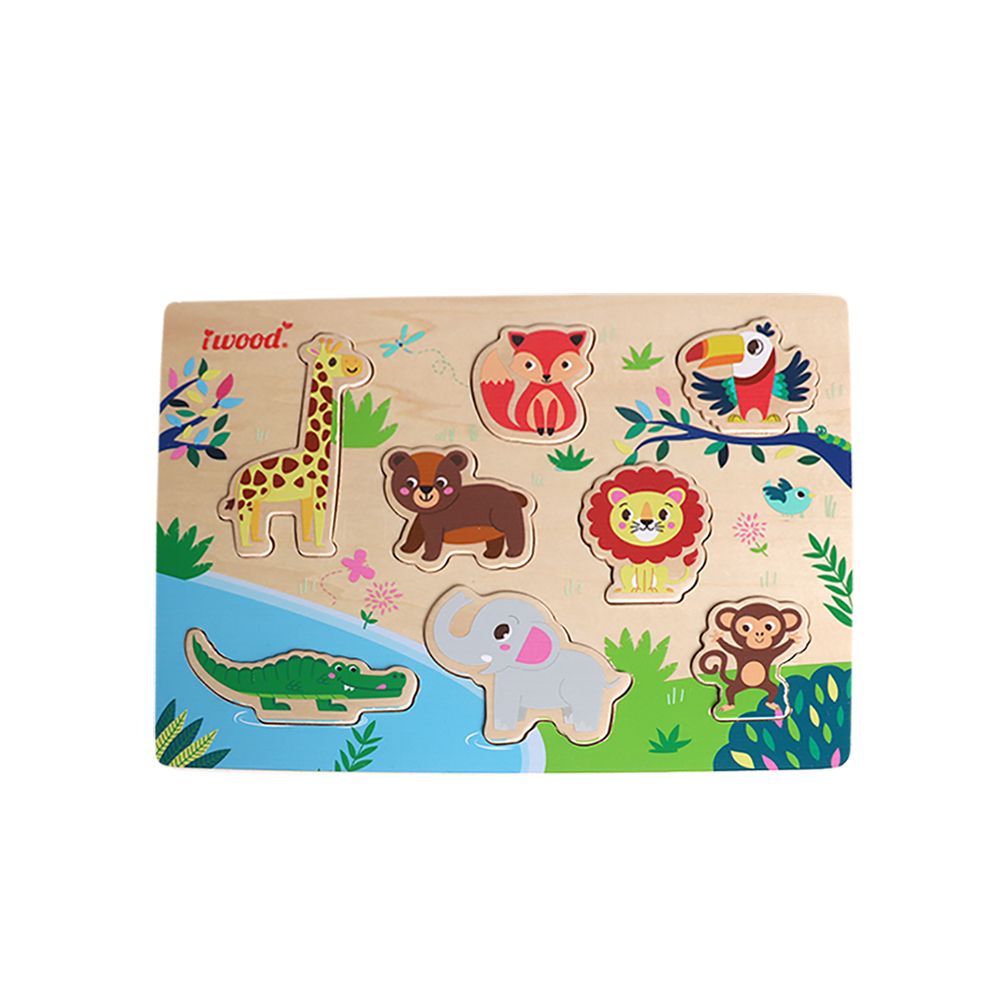 παζλ με σφηνώματα: ζώα της ζούγκλας - iwood