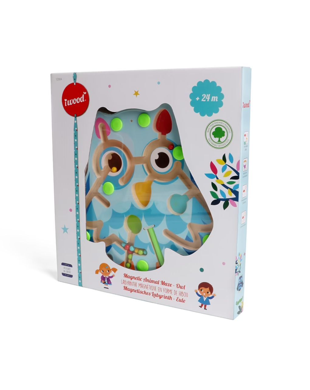 Iwood μαγνητικός λαβύρινθος με μπίλιες: κουκουβάγια