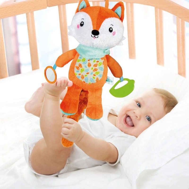 Baby clementoni happy fox βρεφικό μουσικό χνουδωτό κρεμαστό αλεπού 1000-17271 - BABY CLEMENTONI