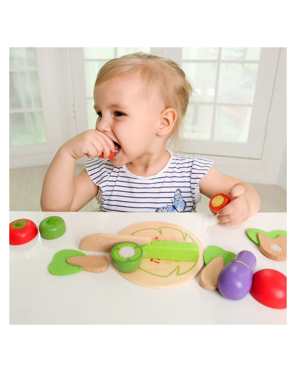 σετ με ξύλο κοπής: λαχανικά - iwood