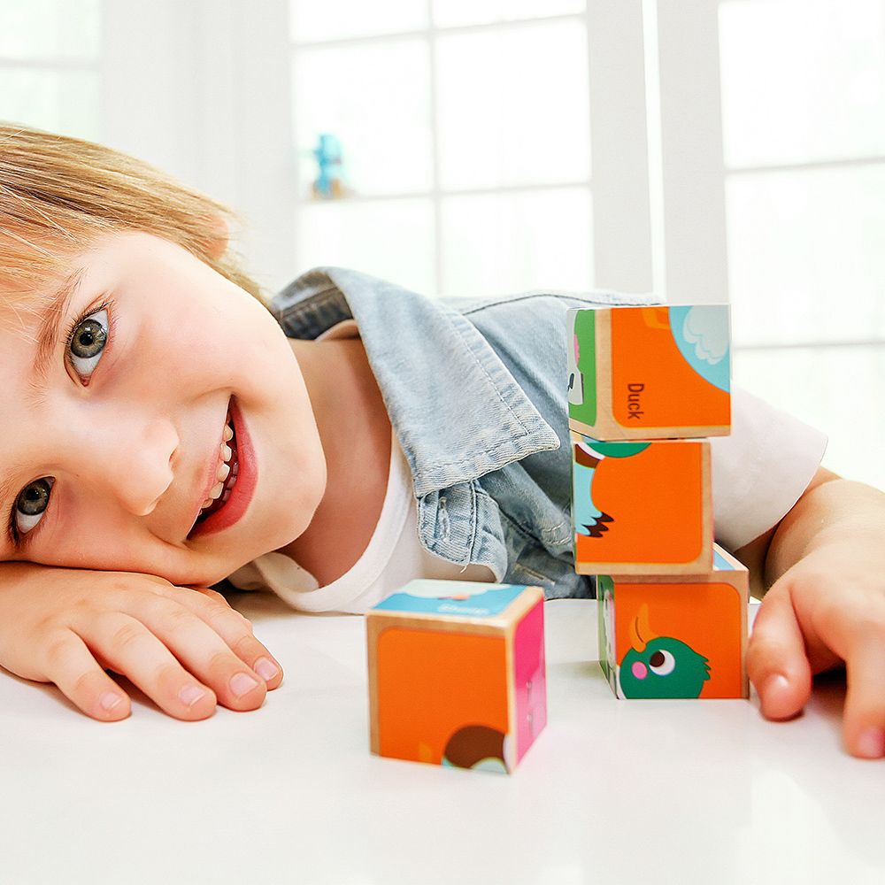 παζλ με 4 κύβους: ζώα της φάρμας - iwood