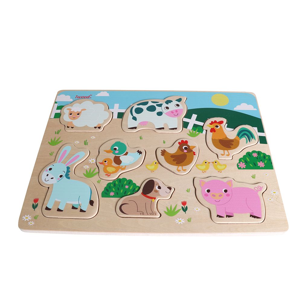 παζλ με σφηνώματα: ζώα της φάρμας - iwood