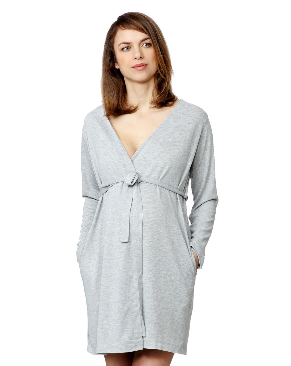 γυναικεία ρόμπα εγκυμοσύνης/θηλασμού γκρι