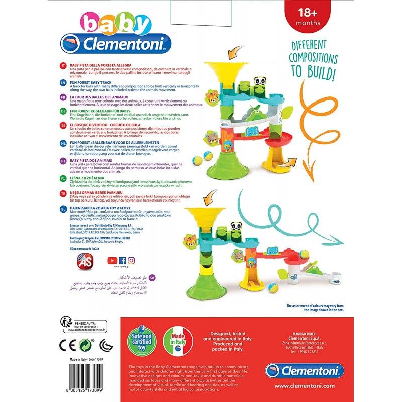Baby clementoni βρεφικό  παιχνίδι τσουλήθρα ζωάκια του δάσους 1000-17309 - BABY CLEMENTONI
