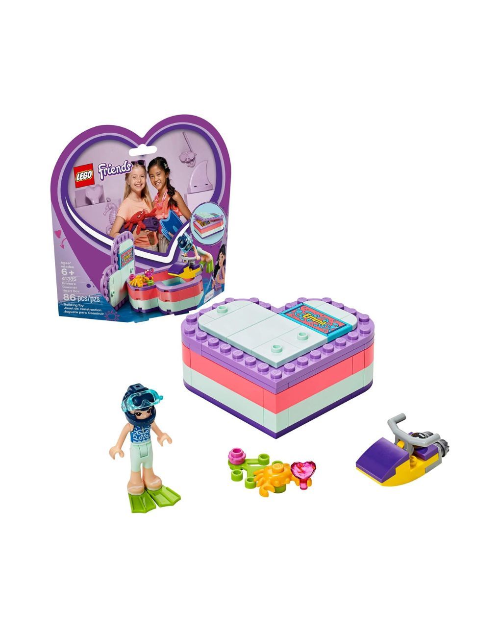 Lego friends καλοκαιρινό κουτί-καρδιά της έμμα 41385 - Lego, Lego Friends