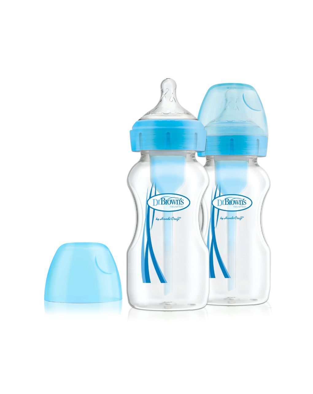 Dr. brown's options+ πλαστικό μπιμπερό 2τμχ με φαρδύ λαιμό 270ml μπλε 112.70.1hc.297 - Dr Browns