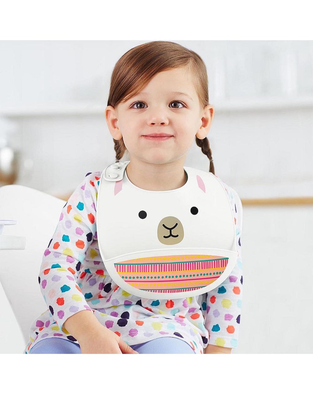 Skip hop zoo fold & go σαλιάρα σιλικόνης llama 29-2904002-28 - SKIP HOP