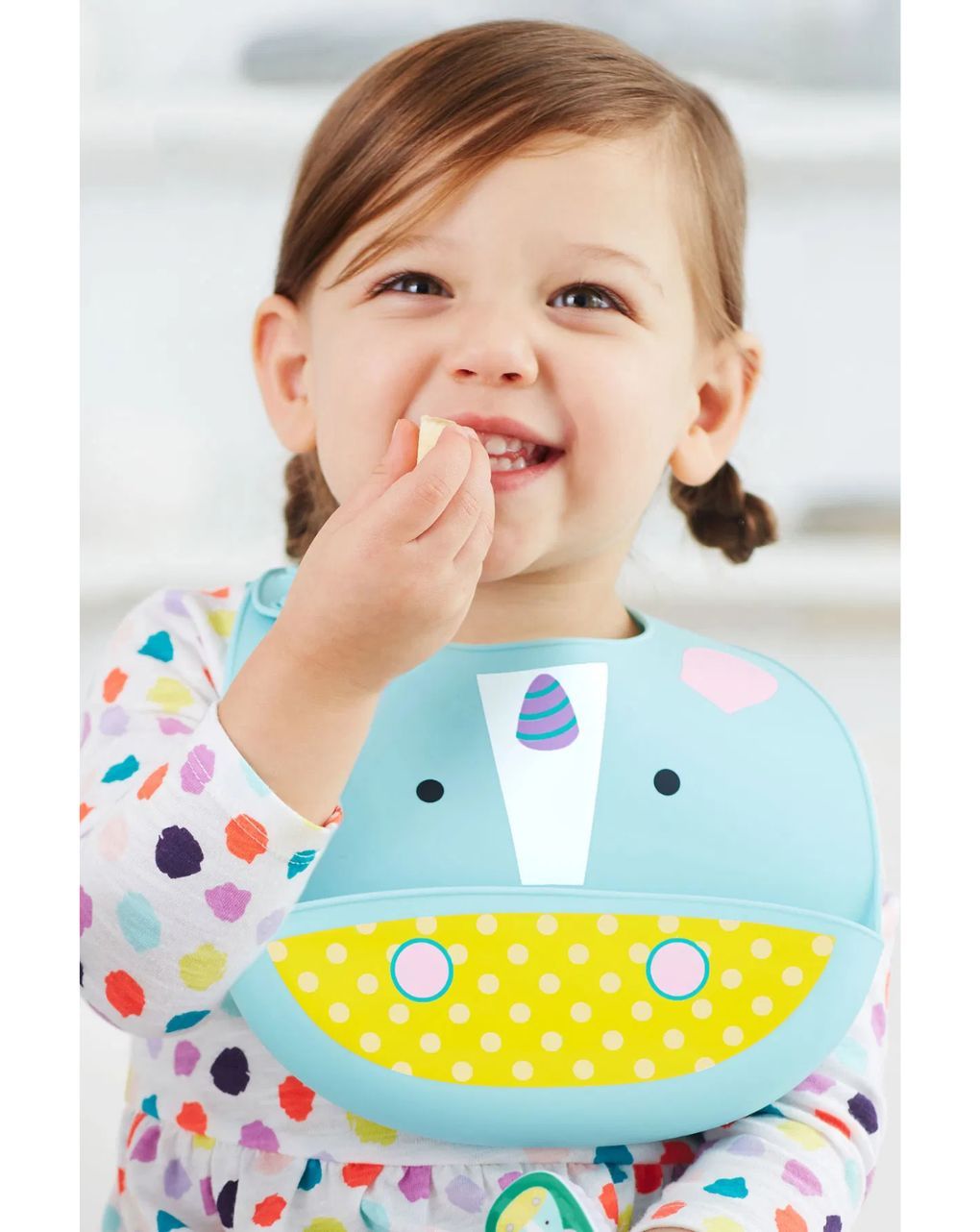 Skip hop zoo fold & go σαλιάρα σιλικόνης unicorn 29-2904002-06 - SKIP HOP