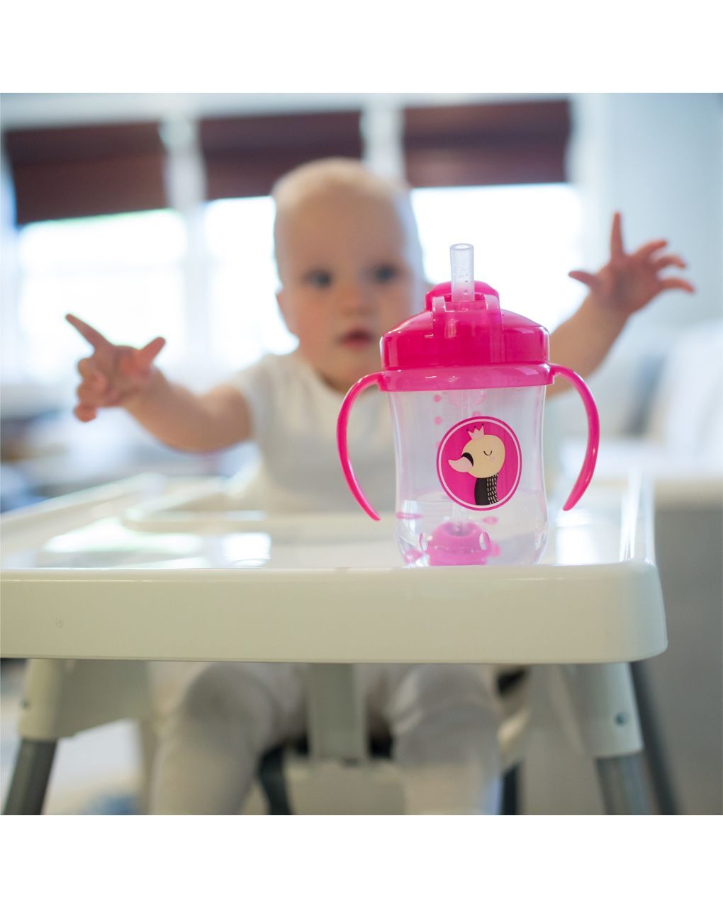 Dr. brown's εκπαιδευτικό ποτηράκι με εύπλαστο καλαμάκι 270ml 6m+ ροζ 112.70.1hc243 - Dr Browns