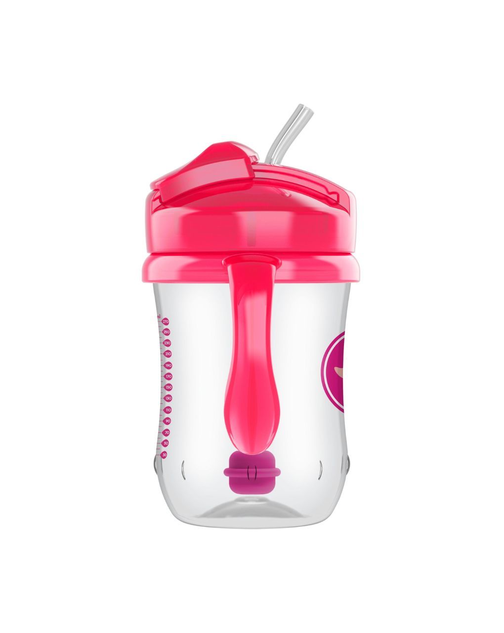 Dr. brown's εκπαιδευτικό ποτηράκι με εύπλαστο καλαμάκι 270ml 6m+ ροζ 112.70.1hc243 - Dr Browns