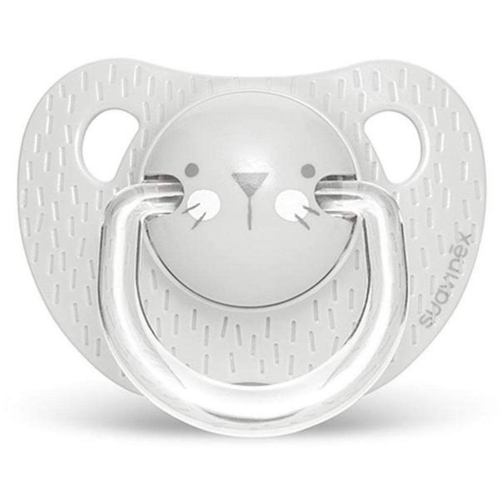 πιπίλα σιλικόνης ανατομική evo hygge 0-6μ whiskers grey - Suavinex