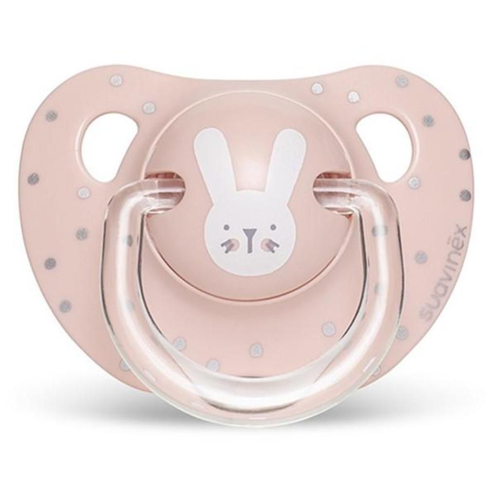 πιπίλα σιλικόνης ανατομική evo hygge 0-6μ rabbit pink - Suavinex