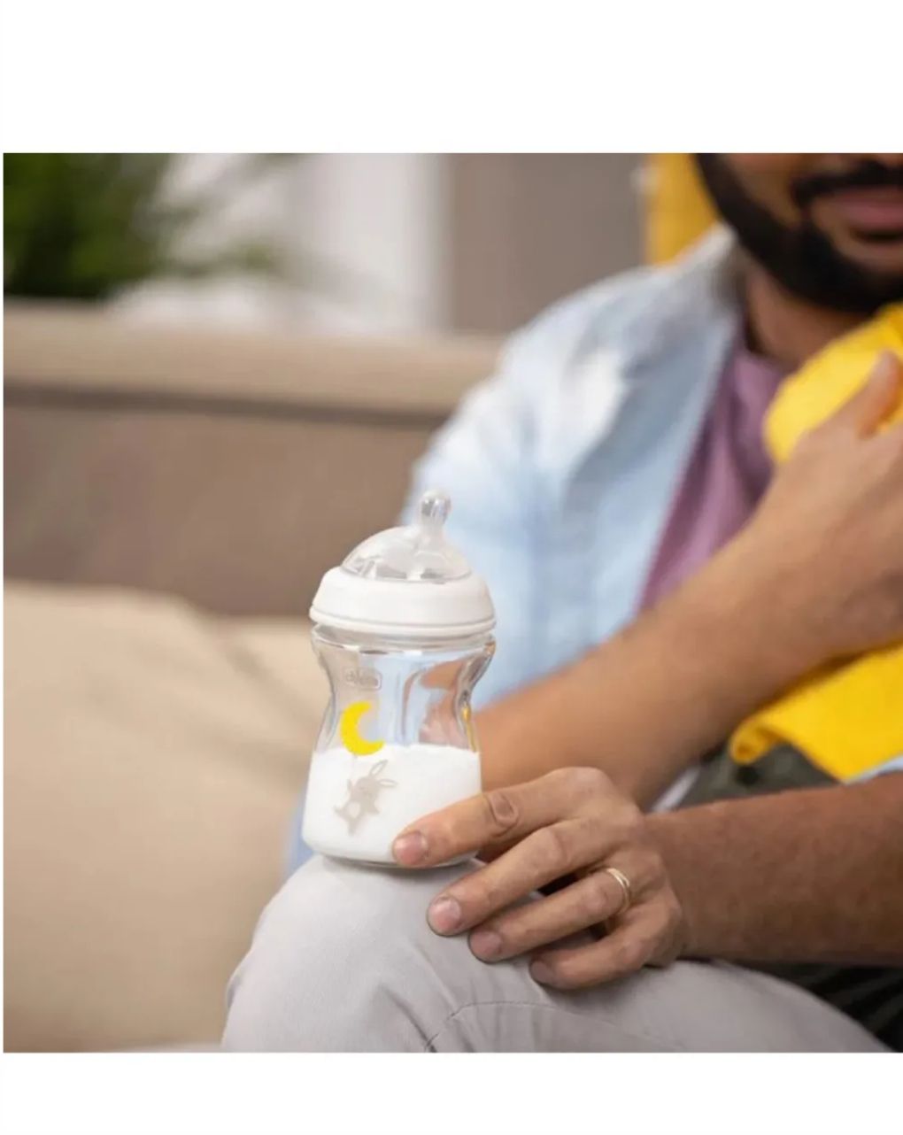 Chicco γυάλινο μπιμπερό natural feeling με θηλή σιλικόνης 250ml 0+ μηνών λευκό - Chicco