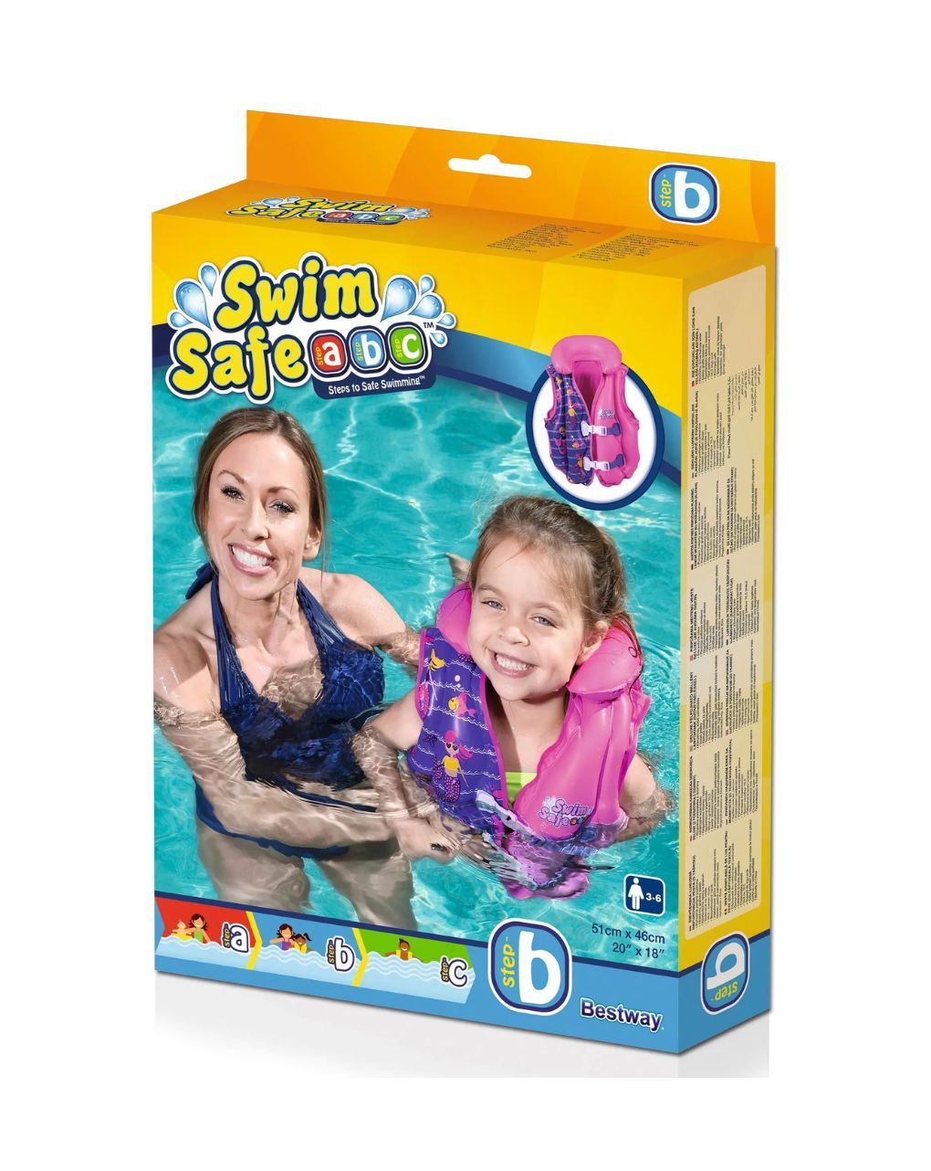 Bestway φουσκωτό γιλέκο swim safe deluxe 3-6 ετών (2 χρώματα) - Bestway