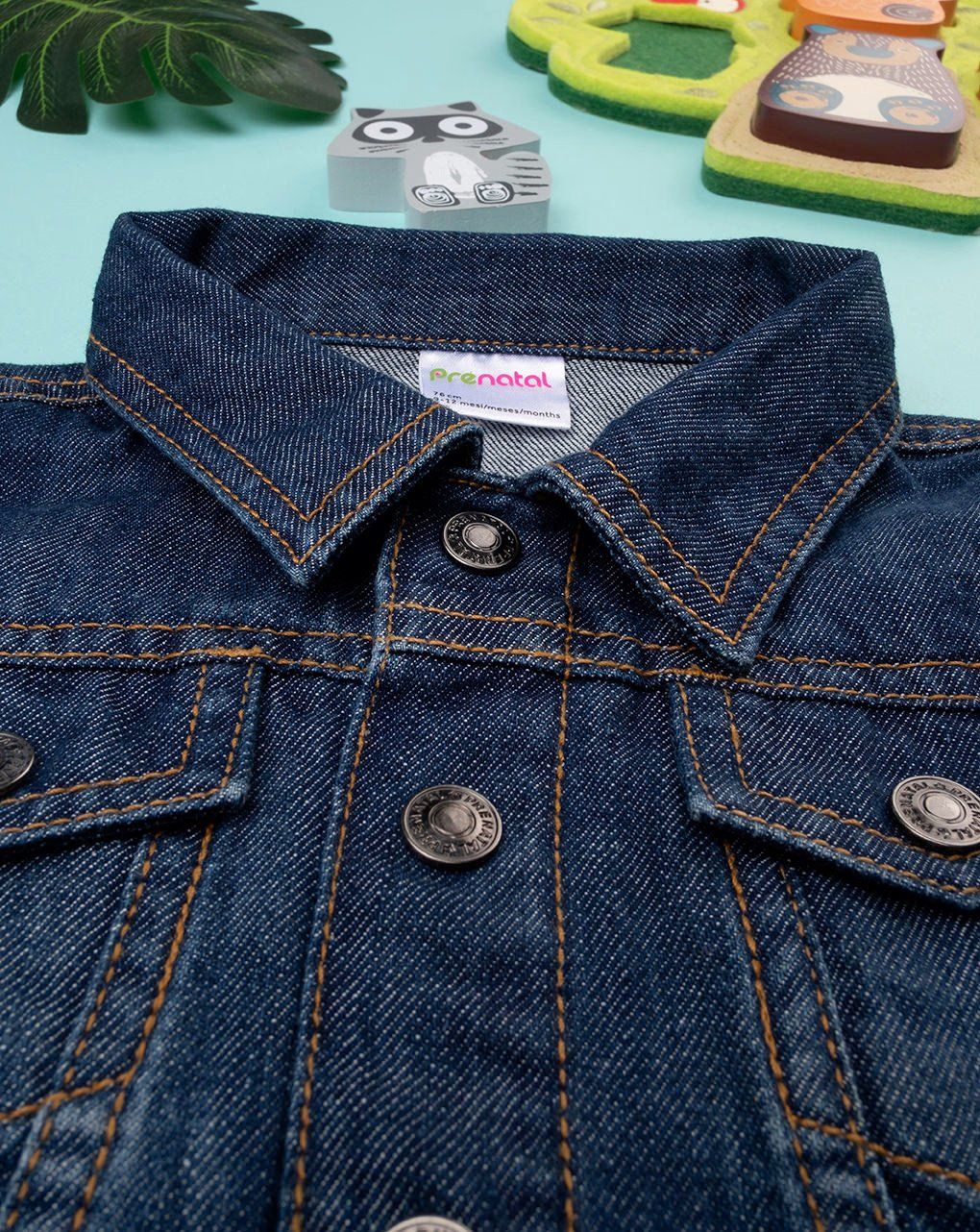 βρεφικό τζιν μπουφάν σκούρο μπλε για αγόρι - Prénatal