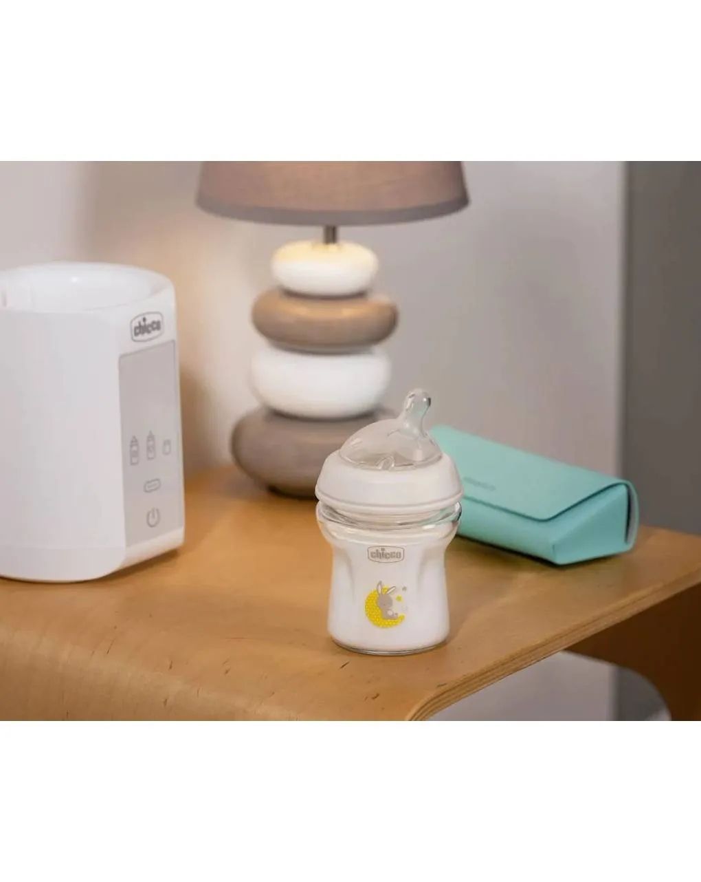 Chicco γυάλινο μπιμπερό natural feeling με θηλή σιλικόνης 250ml 0+ μηνών λευκό - Chicco