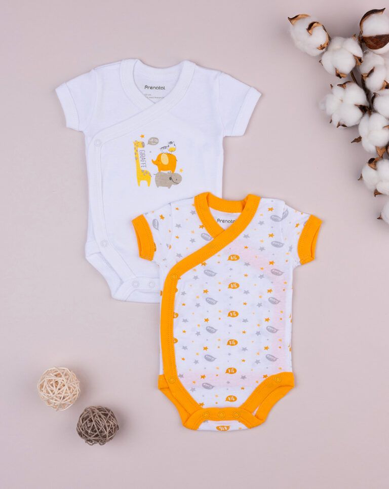 βρεφικά κορμάκια πακέτο x2 με ζωάκια unisex