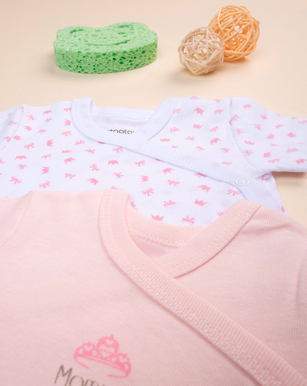 κορμάκια κοντομάνικα πακέτο x2 mommy's princess για κορίτσι - Prénatal