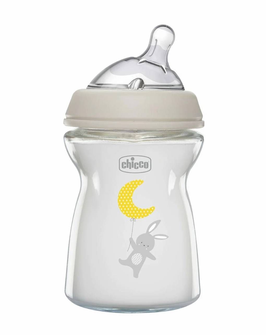 μπιμπερό γυάλινο natural feeling 250 ml θηλή σιλικόνης - Chicco