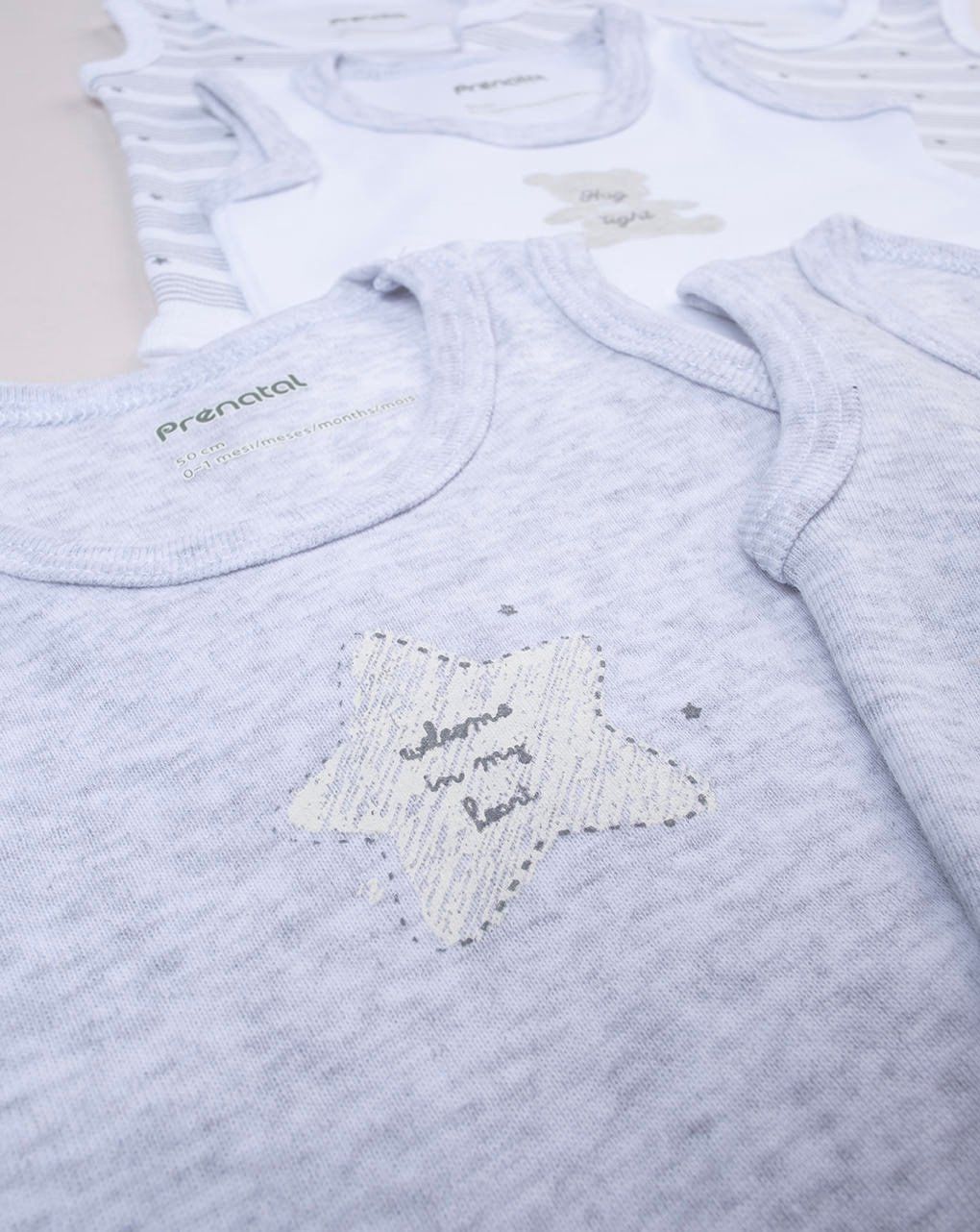 βρεφικά κορμάκια με αστεράκια πακέτο x5 unisex - Prénatal