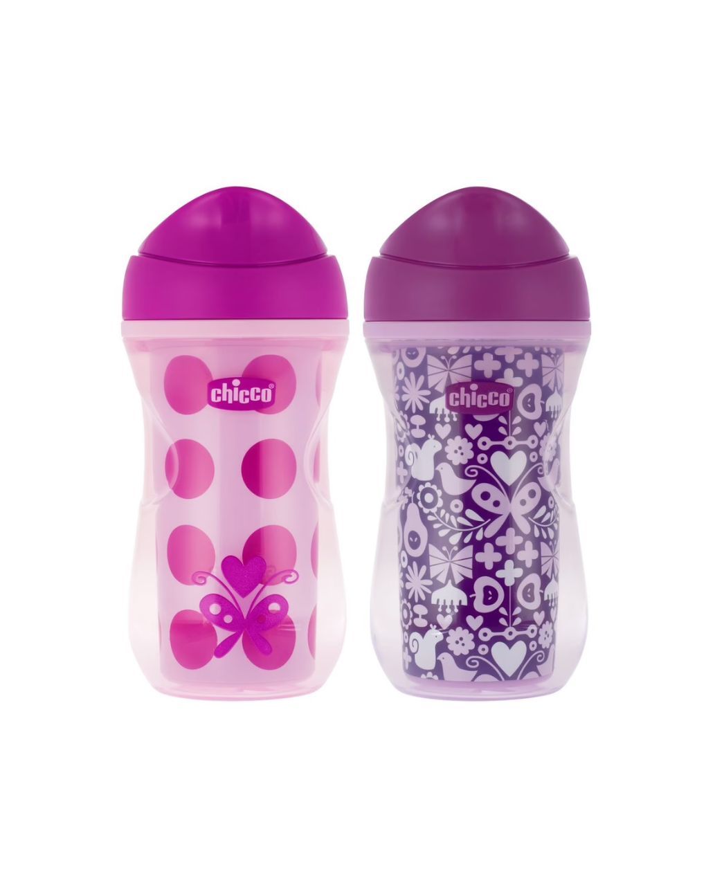 Chicco ποτήρι active 266ml 14m+ κορίτσι (2 σχέδια) f04-06981-10