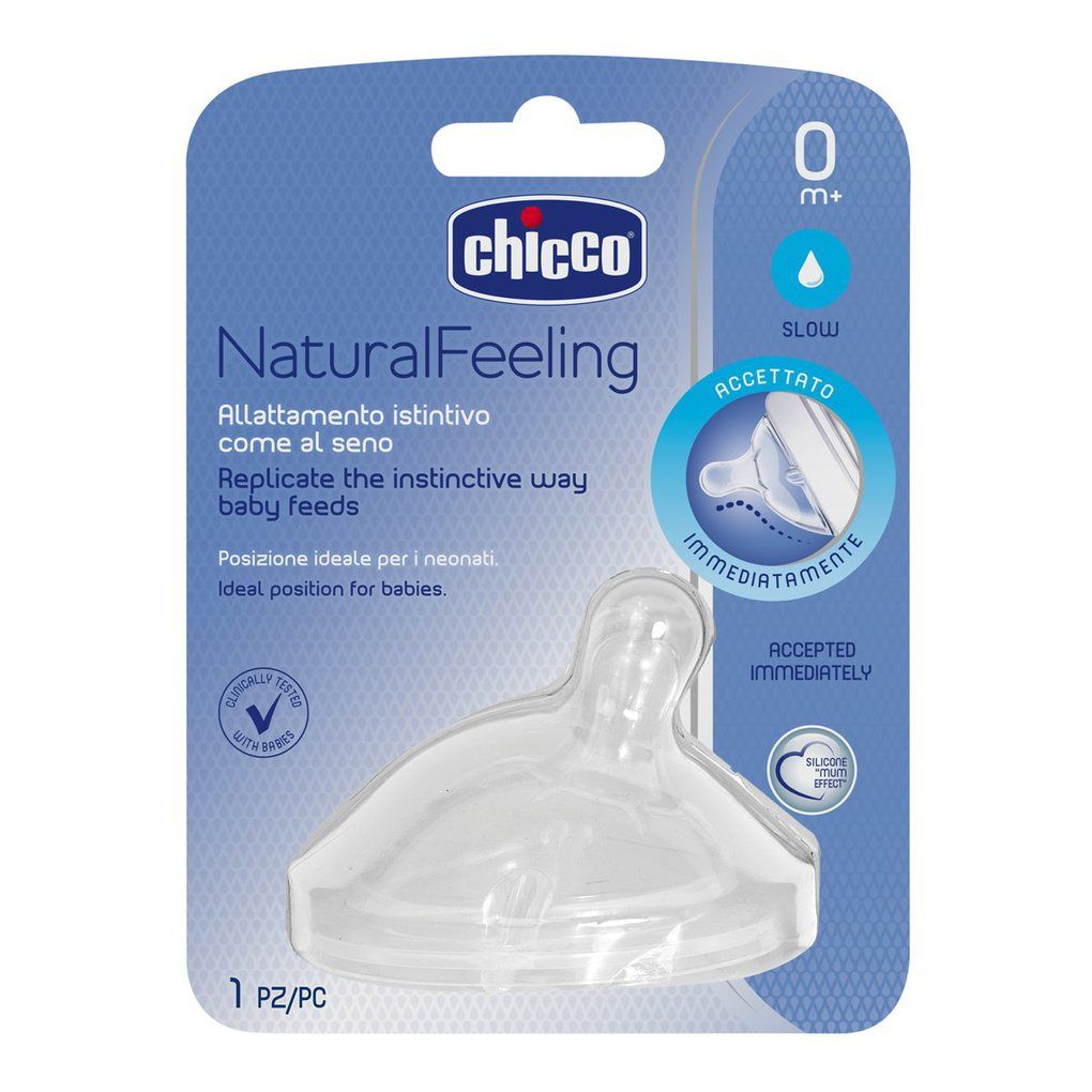 Chicco θηλή σιλικόνης natural feeling 0m+ κανονική ροή b50-81011-10 - Chicco