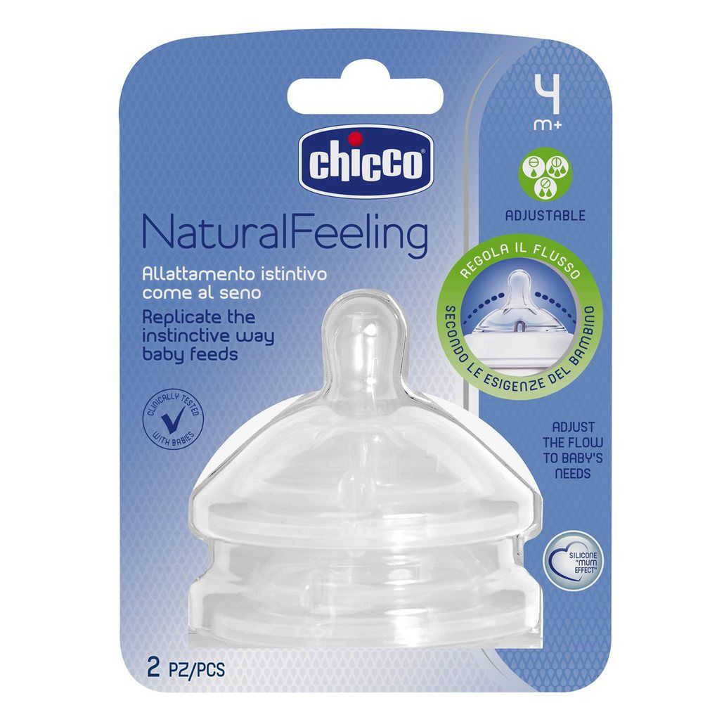 Chicco θηλή σιλικόνης natural feeling 4m+ ρυθμιζόμενη ροή b50-81035-20 - Chicco