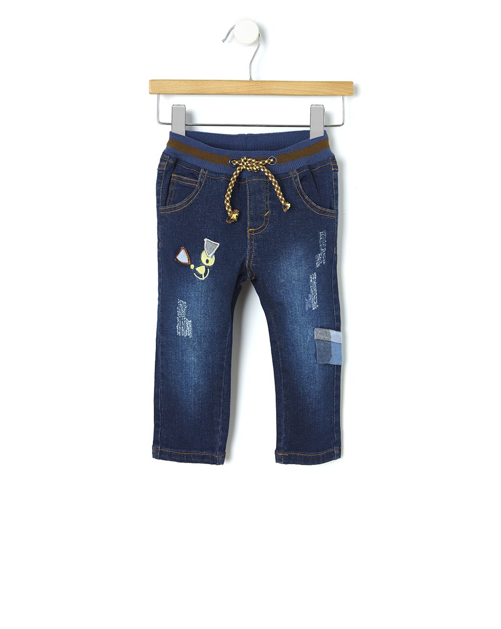 παντελόνι denim με ένθετα