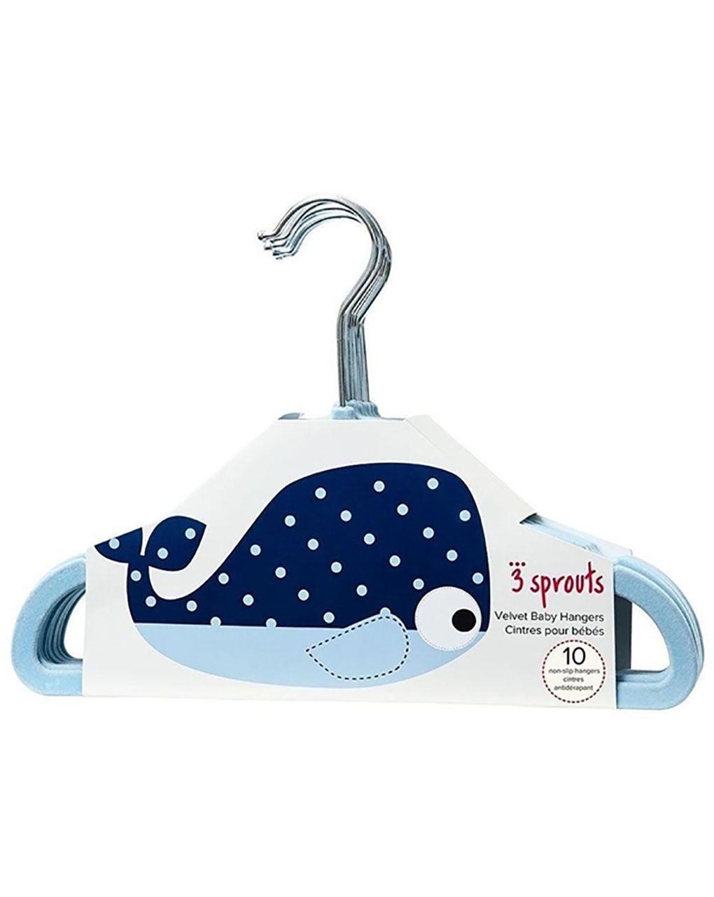 3sprouts kρεμάστρες whale (set of 10) - 3 sprouts
