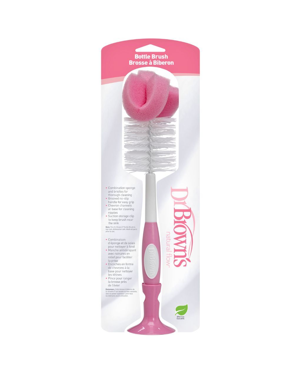 Dr. brown's βούρτσα καθαρισμού μπιμπερό ροζ 112.70.1hc.137 - Dr Browns