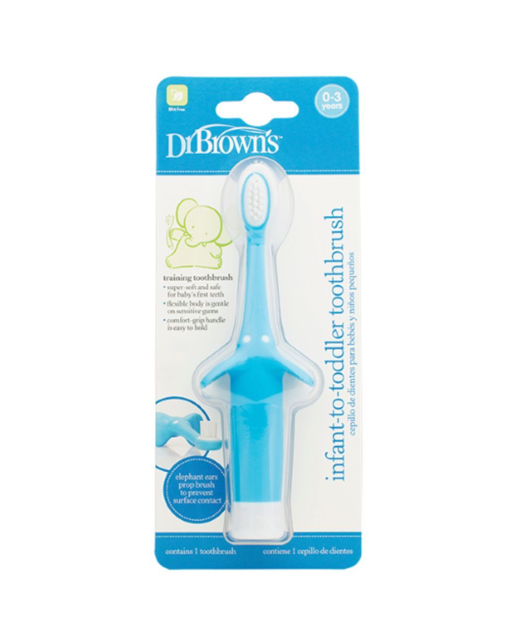 Dr. brown's οδοντόβουρτσα ελεφαντάκι μπλέ 112.70.1hc.184 - Dr Browns