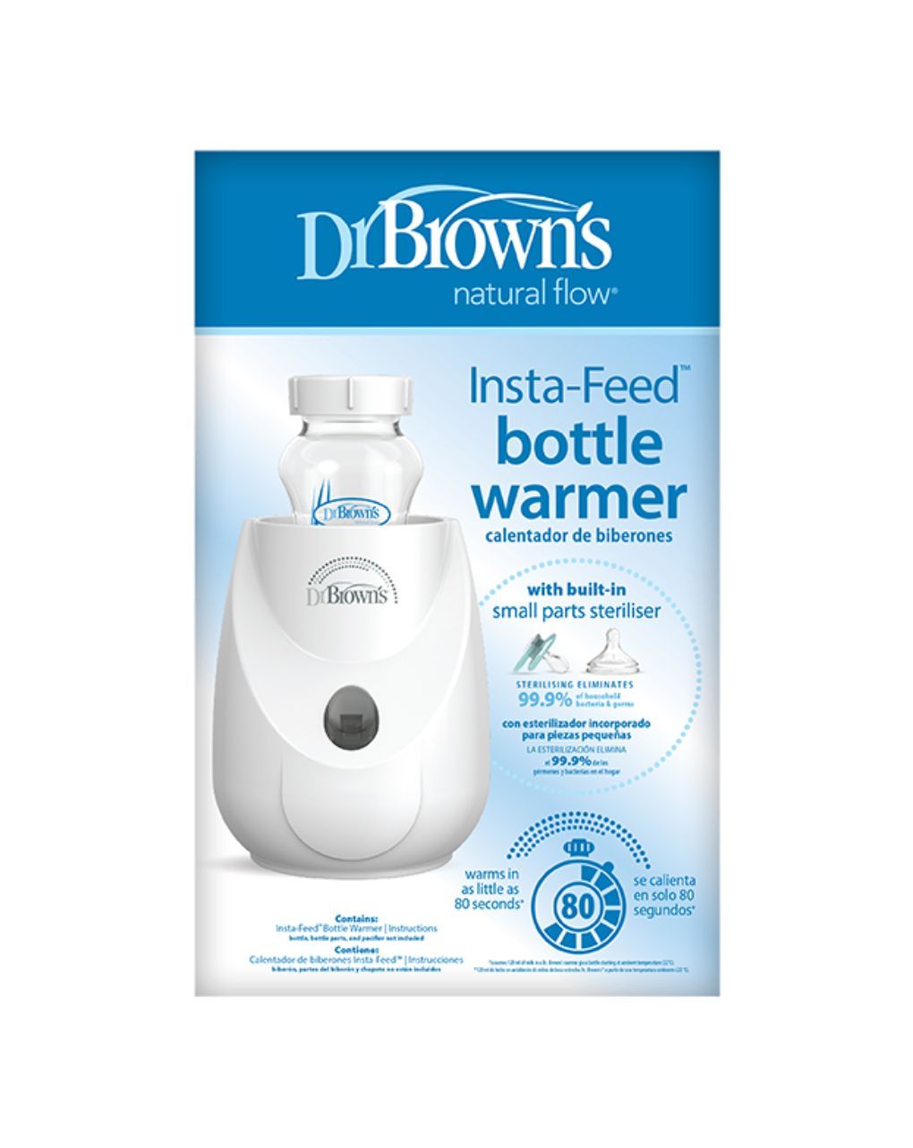Dr. brown's insta-feed θερμαντήρας μπιμπερό & βρεφικής τροφής με λειτουργία αποστείρωσης ac185 - Dr Browns
