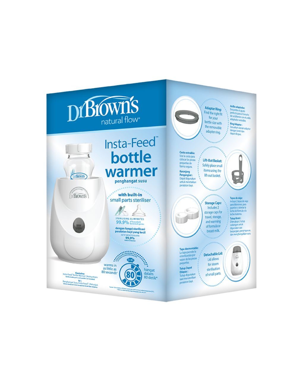 Dr. brown's insta-feed θερμαντήρας μπιμπερό & βρεφικής τροφής με λειτουργία αποστείρωσης ac185 - Dr Browns