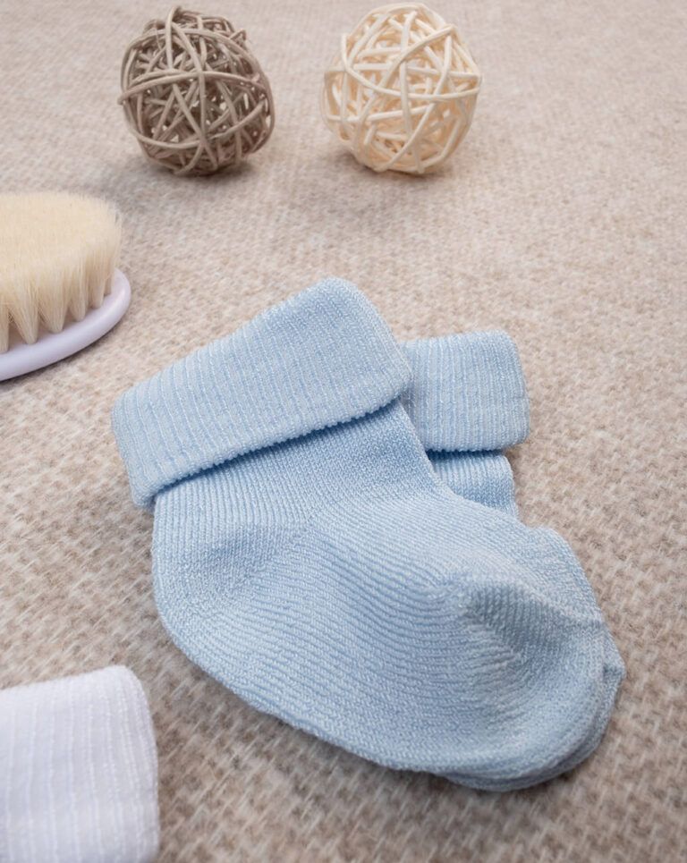 βρεφικά καλτσάκια πακέτο x2 γαλάζιο/λευκό ριγέ για αγόρι - Prénatal